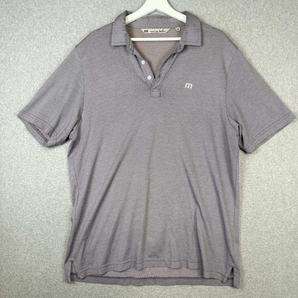 Travis Mathew Men's Size Medium Purple Pima Cotton Short Sleeve Polo Shirt
